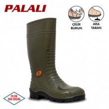 Palalı Çelik Burunlu Çelik Ara Tabanlı PVC S5 Çizme