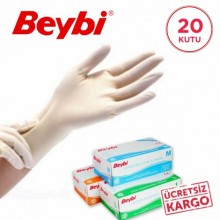 Beybi Lateks Pudrali Muayene Eldiveni - 20 Kutu (100´lü Paket)
