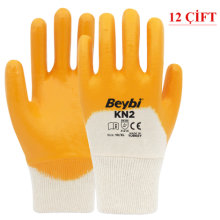 Beybi Kn2 / EL-K2 Nitril Kaplı İş Eldiveni (9 Beden) - 12 ÇİFT