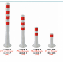 Evelux 12225 UB R Şerit Ayırıcı Esnek Delineatör 30 cm. Beyaz - 12245 UB R Şerit Ayırıcı Esnek Delineatör 100 cm. Sarı