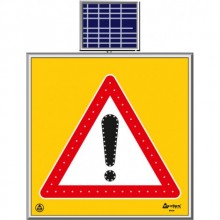 Evelux 11764 S LD Dikkat Ledli Trafik Uyarı Levhası 100x100 cm.