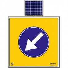 Evelux 11740 S-LD Soldan Gidiniz Ledli Trafik Uyarı Levhası 100x100 cm.