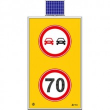 Evelux 11716 S-LD Öndeki Taşıdı Geçmek Yasak Ledli Trafik Uyarı Levhası Azami Hız 70 100x175 cm.
