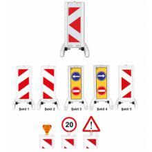 Evelux 12503 FB R Katlanır Uyarı Levhalı Bariyer