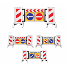 Evelux 12504 FB R Katlanır Uyarı Levhalı Bariyer