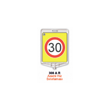 Evelux 308 A R Azami Hız Sınırlaması Uyarı Levhası 350x410 mm