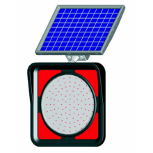 Evelux 11852 FL K Solar Flaşörlü Ledli Kırmızı Uyarı Lambası 300 mm