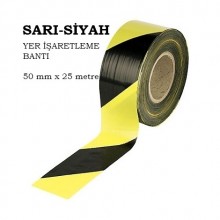 Sarı-Siyah Yer İşaretleme Bantı 25 metre