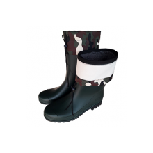 Polat Kışlık Termal Haki PVC Kısa Çizme -Kamuflaj Boğazlı(Polar Müflon Tüylü)